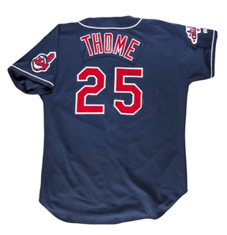 1998 Jim Thome Game Worn and Signed Cleveland Indians Home Jersey